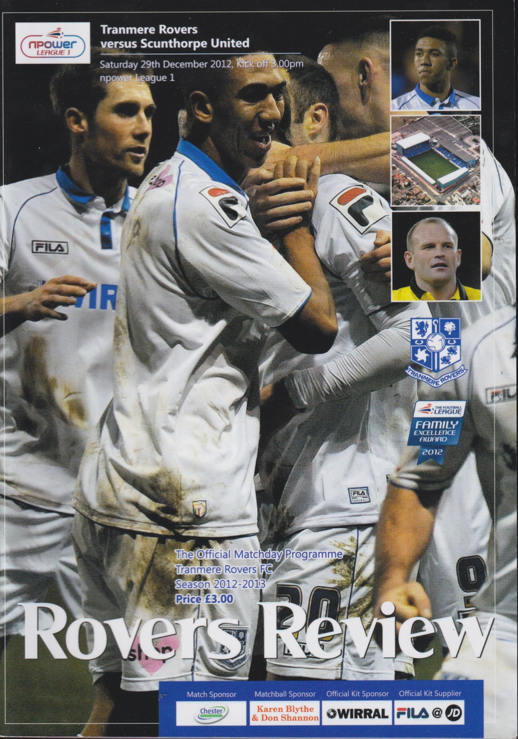 Tranmere Rovers v Scunthorpe United match programme
